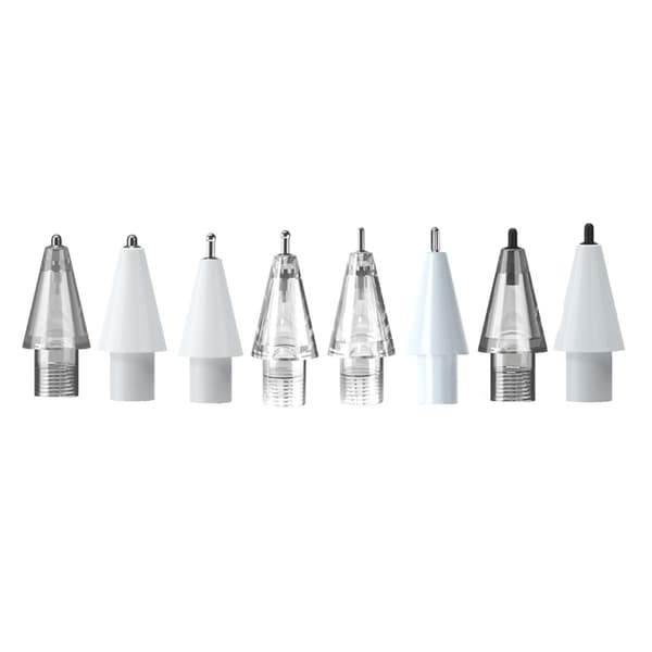 Capacitive Replacement Pen Nibs 8-pack PA6+Copper multi-colored, compatible with Huawei M-Pencil 2 and 3, spring-loaded tilt-sensitive silent tips,