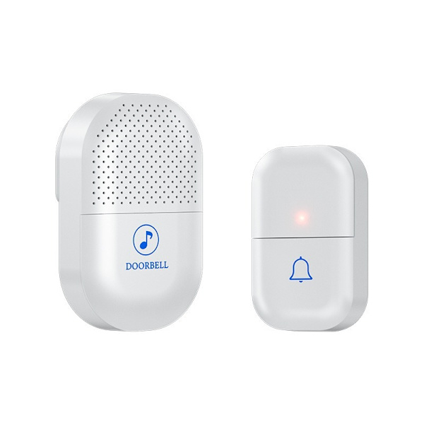 Digital Smart Wireless Doorbell White - EU Plug (1 Transmitter, 1 Receiver)