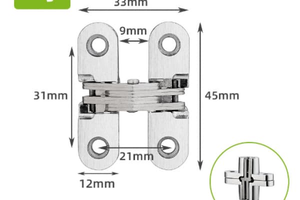 Invisible hinge for recessing - Finish: Galvanized - Width: 13 mm