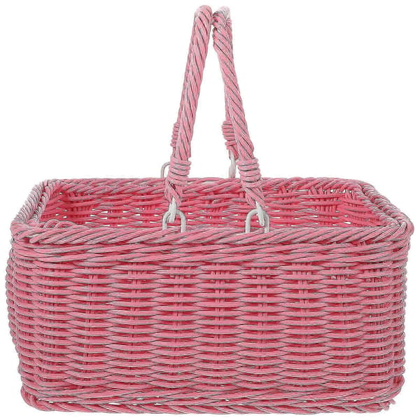 Storage Basket Portable Shopping Basket Woven Picnic Basket Woven Storage Basket with Handle