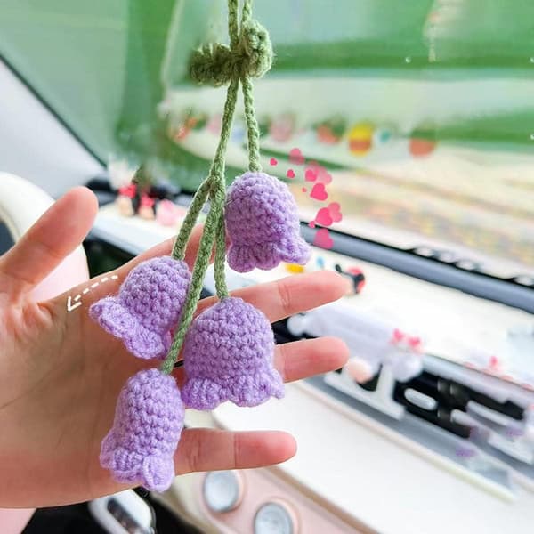 Violetti auton sisustus Auton ripustustarvikkeet Söpöt autotarvikkeet, Auto