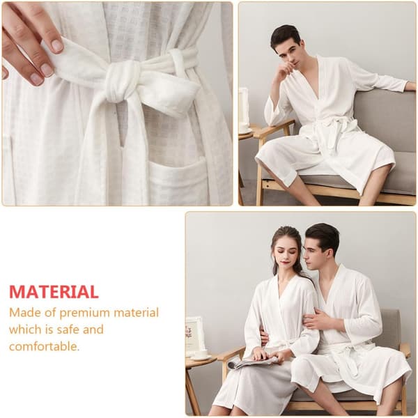 Durable Nightgown Lightweight Plush Bathrobe for Men Versatile Absorbent XXXL Size for Spring and Summer