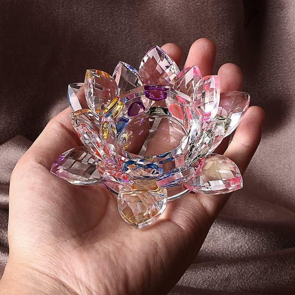 Glasslysestake Lotusblomst Lysestake Dekorasjon Glassbase For Votivlys