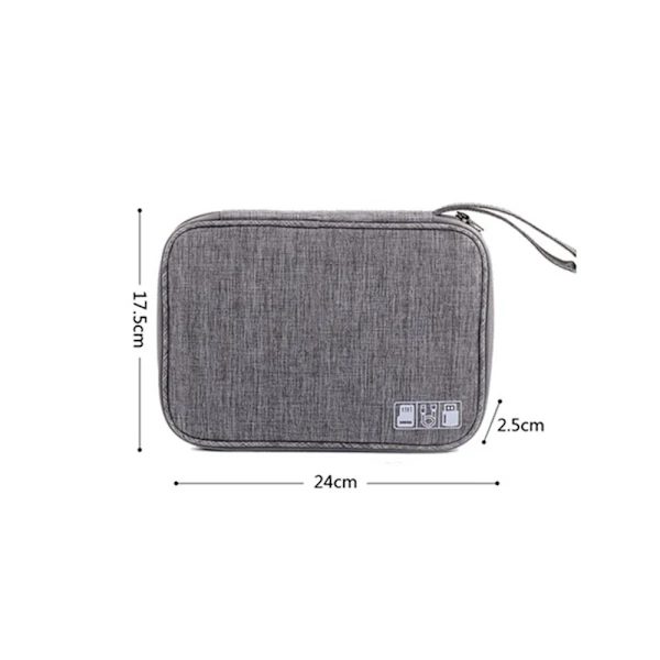 Travel Cable Bag Organizer Charger Storage Electronics USB Case Grey