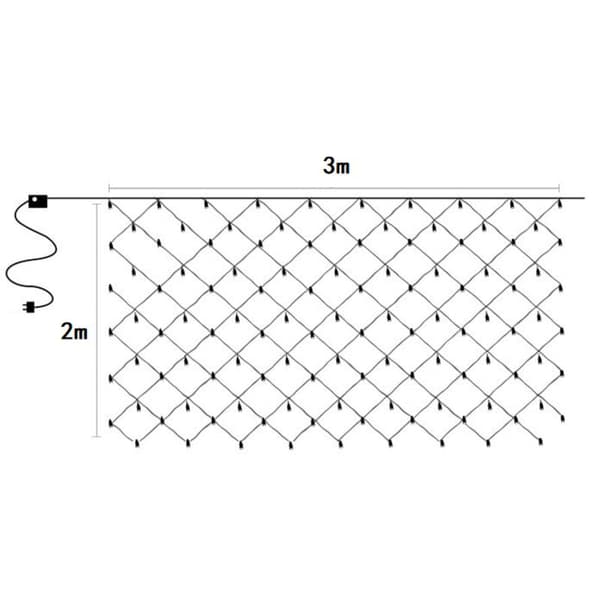 200 LED Net Lys 3x2m, 8 Tilstande, Vandtæt til Indendørs & Udendørs [JUN]