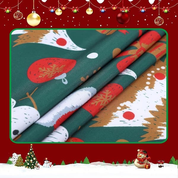 Green Christmas Tablecloths, Large Rectangular Tablecloth with Christmas Pattern, Reusable Christmas Tablecloth, Washable Christmas Dinner Tablecloth