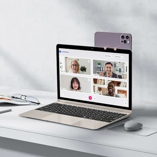 【PP】Creative Phone Holder Laptop Extension Bracket Aluminium Alloy Notebook Screen Magnifier Phone Stand Sand Silver