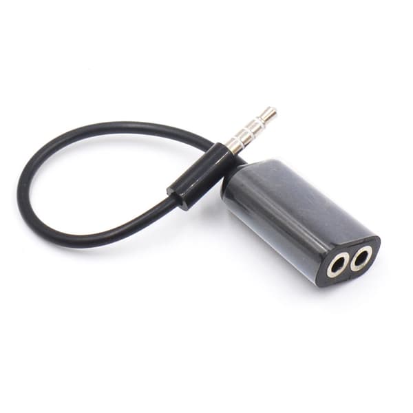 (Sort) 3,5 mm Aux 1 han til 2 hun lydhovedtelefoner headset øretelefon