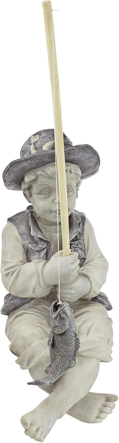 Design Frédéric le Petit Pêcheur d'Avignon fiskerstatue til haven, 14 cm, polyresin, to stenfarger