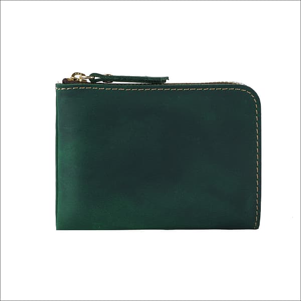 (Sort) Læderkortlomme Tegnebog, Slim Zip Wallet (Max. 12 kort)