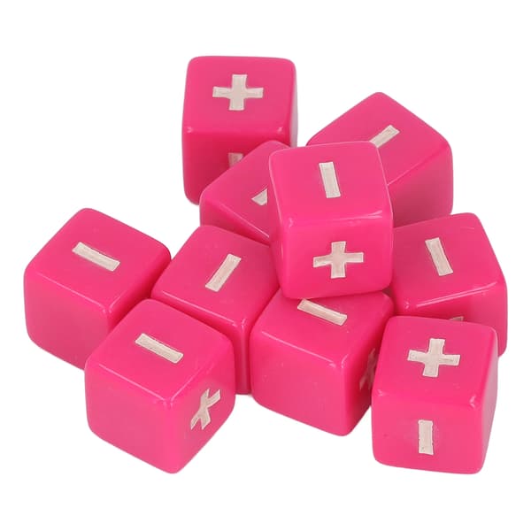 20 Plus Minus Terningesæt 16mm Matematik Undervisning Terninger til Småbørn Rosa