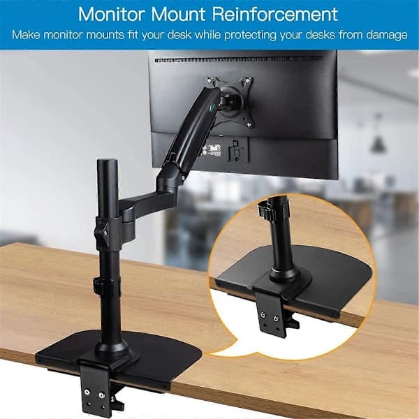 Extra Large Monitor Mount Reinforcement Plate - Desk Mount Support for C-Clamp Installation, Table