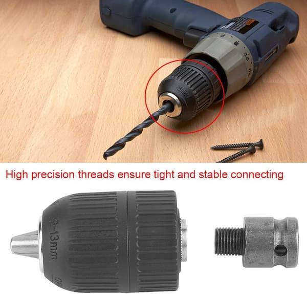 1/2 Chuck Adapter, Borpatron, 2-13mm 1/2 \"-20UNF Nøglefri Borpatron med 1/2 \" Chuck Adapter til Konvertering af Slagnøgle