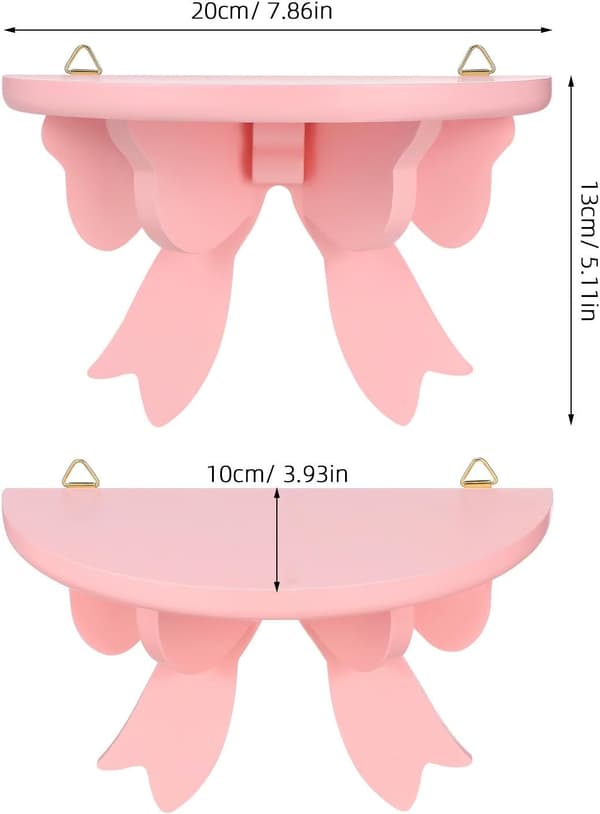 Lyserøde svævehylder til vægdekoration 4 stk. 4 stk. Lyserød Lyserød mediumx4pcs Pinkx4pcs