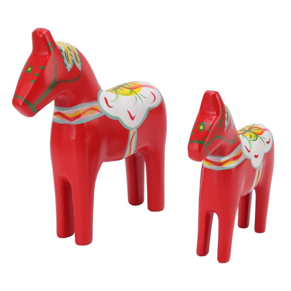 1 par træ svenske Dala-heste statue af træ Dala-hest statue til pynt