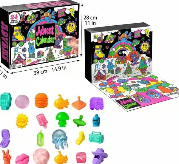 2026 Nye jul- og halloweendesign Nedtellingskalender Blind Box Leker Barns Kreative Clip-on Kalender 24-dagers Overraskelsesprogram{F3}