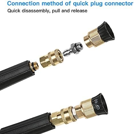 1/4'' Højtryksrenser Lynkobling Messingadapter Højtryksrenser Koblinger til Højtryksvandpistol.