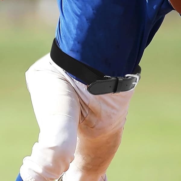 Ungdom Svart Stretch Baseballbelte Elastisk Legering Sport for Gutter og Softball Fotball Uniform Midjebånd
