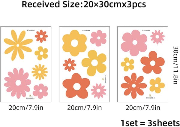 Seinätarrat - Sisustus - Itsekiinnittyvä PVC - Lastenhuone - 75*87cm - 3 arkkia