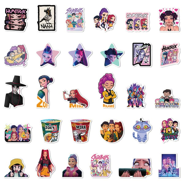60-pack K-POP Demon Hunter Waterproof Stickers for Laptop & Skateboard [JUN]