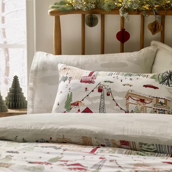 Furn Joy To All Tryckt Jul Påslakanset King Snow/Berry Snow/Berry King