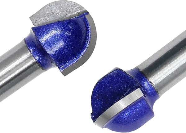 4 st kärnboxfräsbit 1/4\" skaft rundnosset 4 st 4\" 2\" 16\" 8\" 4 Pcs - Core Box Router Bit