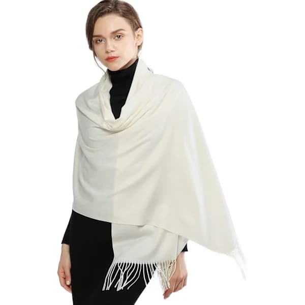 (Pow yeah!) Dametørklæder Pashmina Sjaler og Wraps til Bryllup Tørklæder til Kvinder Vinter Elfenben