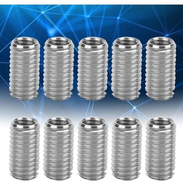 10 pcs Internal M6 1.0 External M8 1.25 Length 15 mm Threaded Inserts with Slot