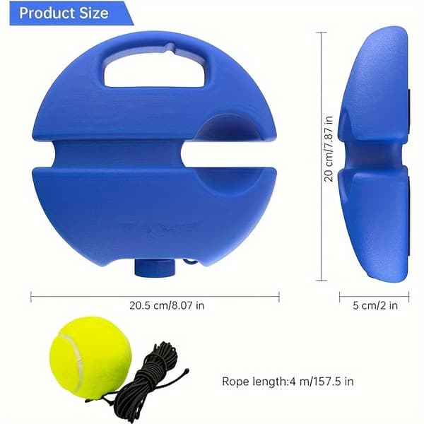 Tennis Training Kit with 2 Bouncing Balls and Training Rope for Beginners 1PC blue base + 2PC ball with thread 1PC blue base + 2PC ball with thread