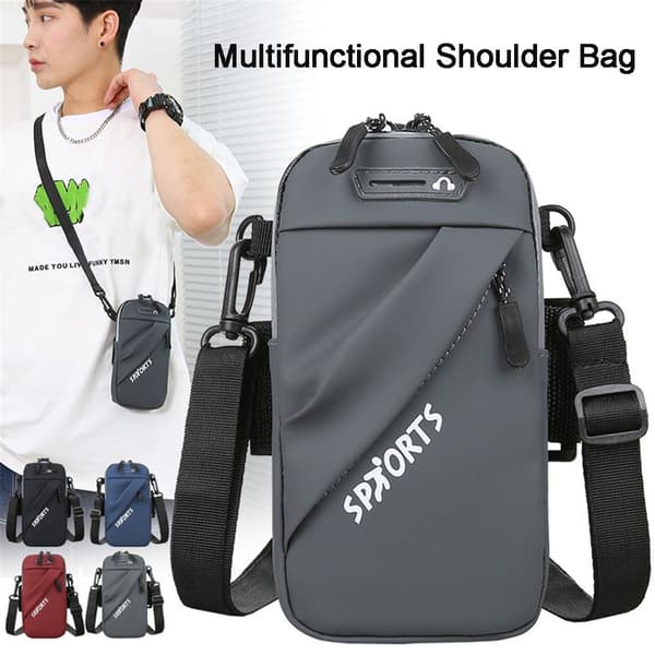 Skuldertaske Mini Crossbody Tasker Telefonholder GRÅ-FF- grå grey