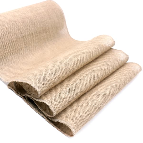 30cm*10M Burlap Table Runner Jute Table Runner Sewn Edges for Wedding Festival Party Decorations