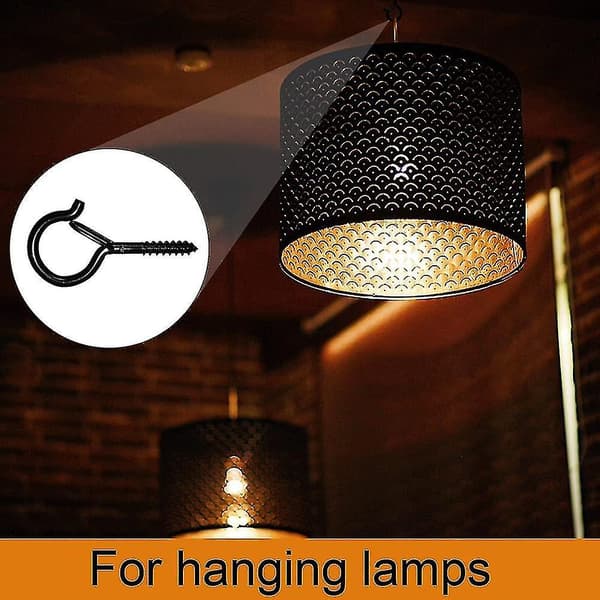 Black A 24 pcs Screw in Hooks Outdoor String Light Security Screw