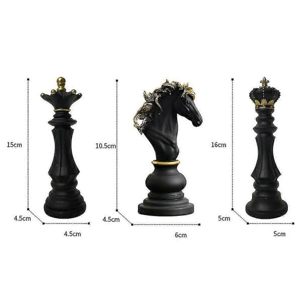 Resin Sculpture Chess Piece - Chess King Queen Knight White Knight_tfrf