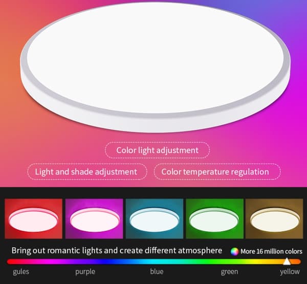 Dimbar LED-taklampe for hjem, soverom, stue, atmosfærebelysning (hvit)