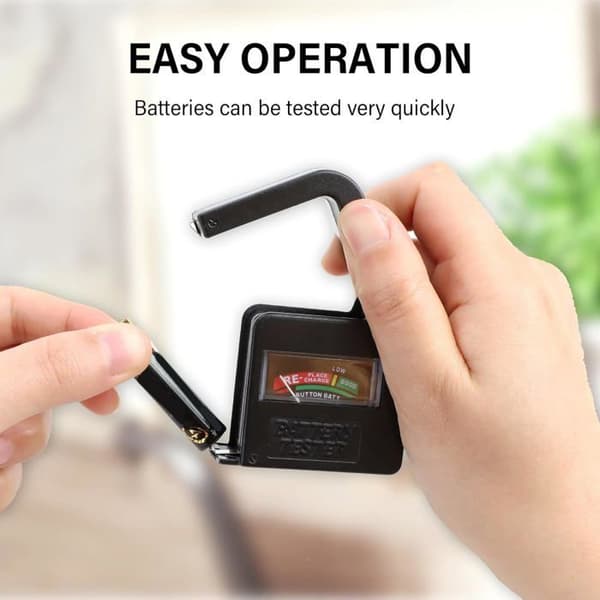 BT860 Universal Digital Battery Tester, Compatible with AA, AAA, C, D, 9V, and Button Cell Batteries, Accurate Analog Display
