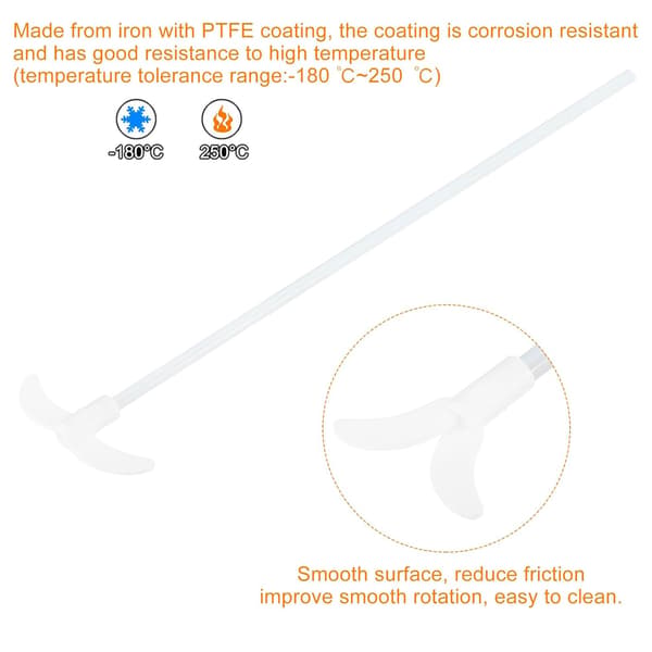 PTFE elektrisk rørepinne 400x100mm omrøreraksel