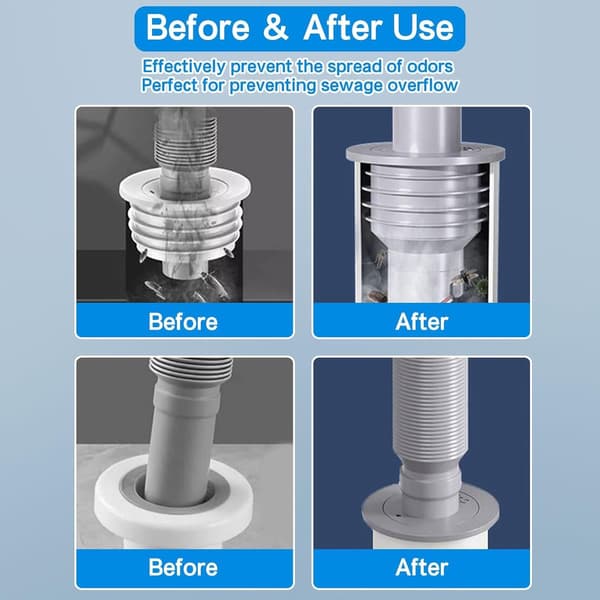 Odor-free Washing Machine Plug, Universal Drain Kit 35-40mm, Floor Drain Core, Sealing Plug, Gasket, 2 Pcs