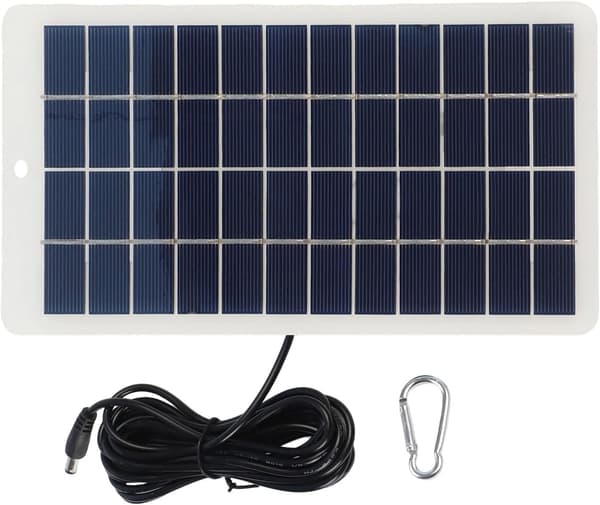 DC-gränssnitt Utomhus batteriladdning, resistent trädgårdssladd 12V 5W solpanel med för vädermodullampor, 300cm