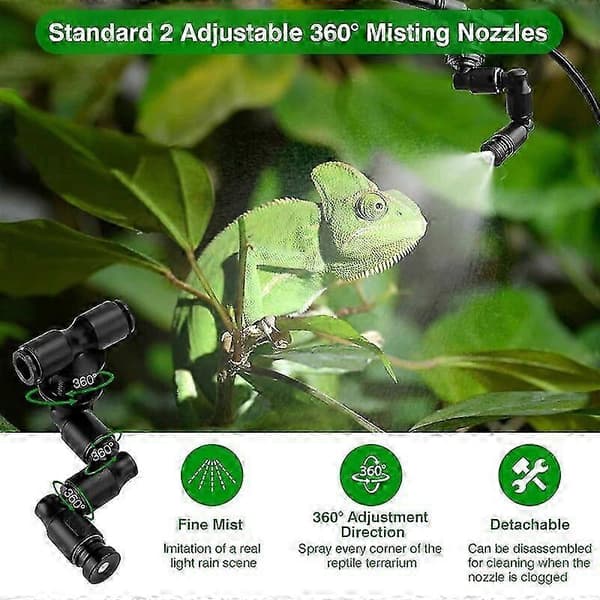 Smart terrariumfuktersett med automatisert elektronisk sprinklersystem og timer[JUN]