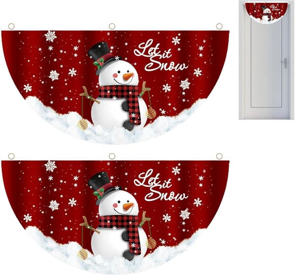 2 stk. vifteformet julehaveflag - julebuntingflag -