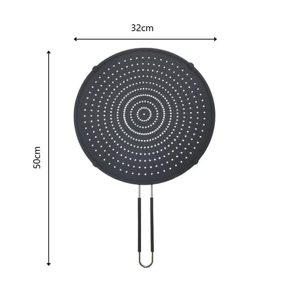 Sprutbeskyttelse for matlaging med langt håndtak 50 * 32CM - sprutbeskyttelse for komfyr