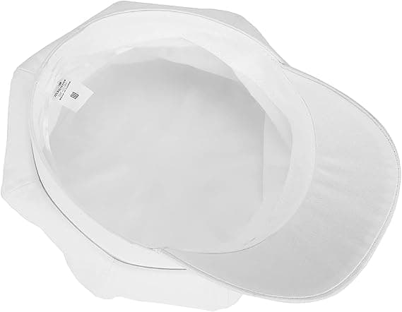 Dambasballkeps med brem for kvinner, justerbar flat caps i ensfarget hvit White