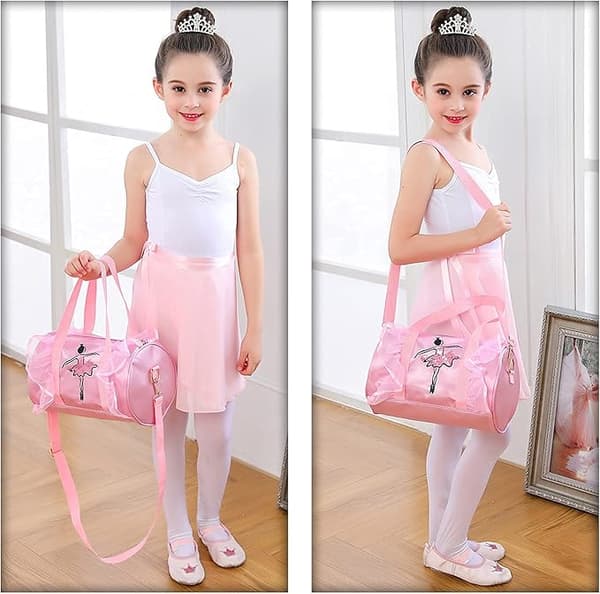 Jenter Ballerina Veske Rosa (Lang Gasbind), Skulderveske Messenger Sp