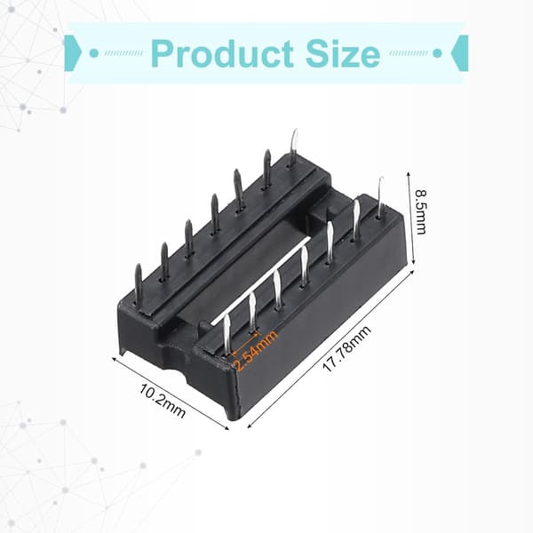 80 stk. DIP IC Chip Sokkel Adapter 14 ben Sortiment Sæt 2,54 mm/0,1\" Pitch til Breadboard Projekt, PCB Board Design Brown