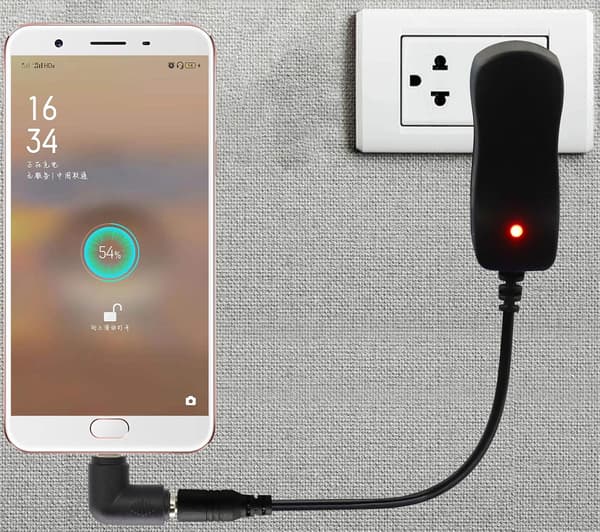 (2-pak-Micro) 90 Grader DC 5.5x2.1mm til Micro USB 5V DC Opladningsstik til Mobiltelefon, Tablet