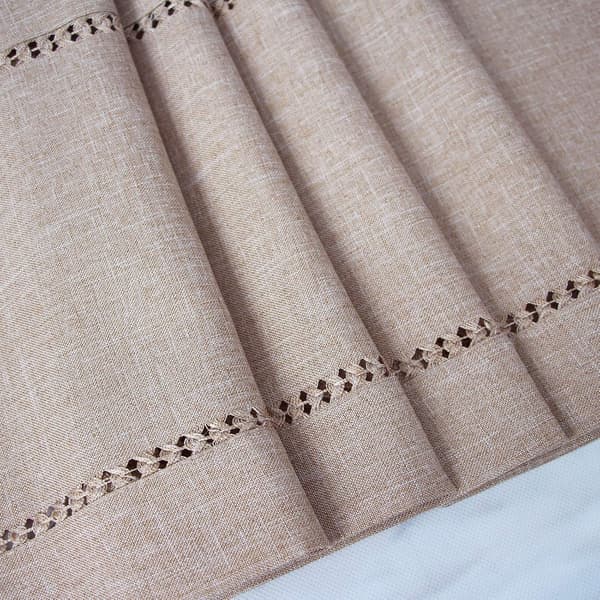 Eight-word Wired Hollow Flat Angle Tablecloth Table Flag, 33 x 183 cm, Beige-FF-