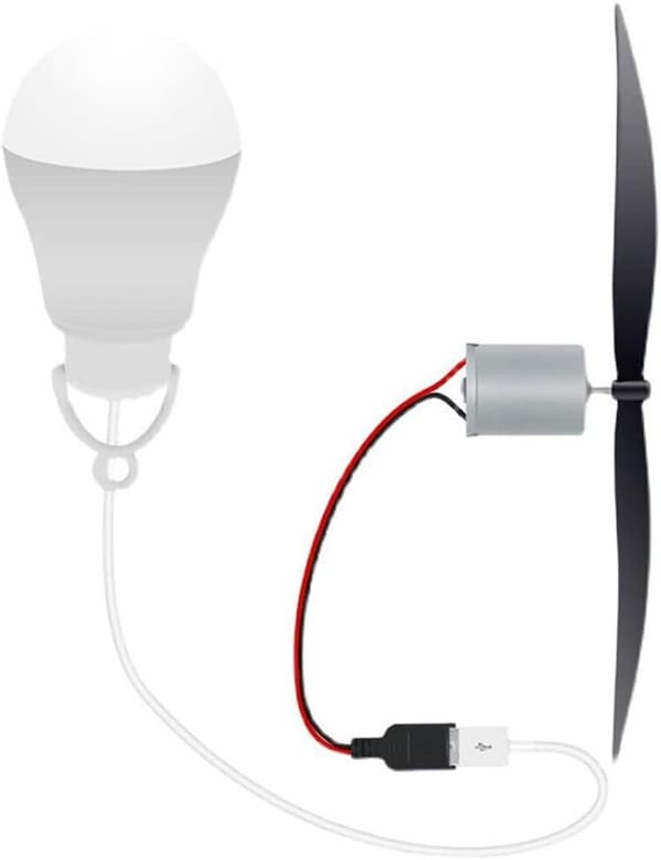 Turbingenerator og USB-vindsett for å oppmuntre studenter med 18 cm propellpære Praktisk læring for