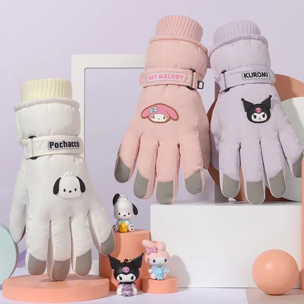Søde vindtætte varme handsker, lilla anime kawaii, studerende, udendørs, tykke, gave, vinter