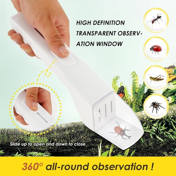 2 Insect Traps for Kids - with Quick Release Tool, Clear Window, Touch-Free Collection - for Nature Exploration - 27 cm