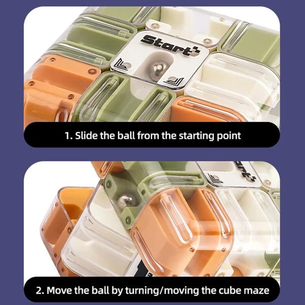 Stimulerende Gyro Puzzle Cube | 3D Labyrint Hjernetrimleke for Barn & Voksne [JUN]